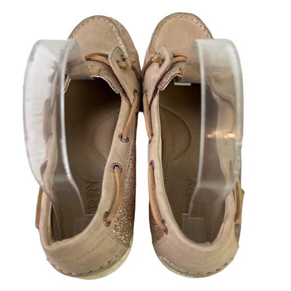 Sperry Top Sider Womens Leather Glitter Rose Gold Boat Shoes Flats Slip On sz 7 - Picture 10 of 16